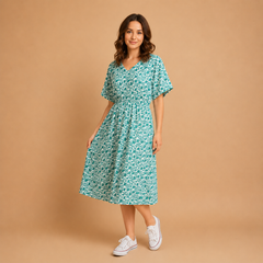 Floral Cotton Midi Dress