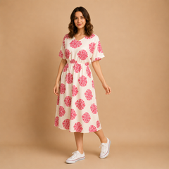 Floral Cotton Midi Dress