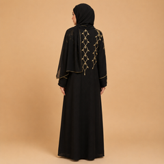 Premium Front Open Abaya with Gold Embroidery