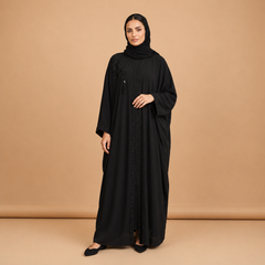 Hand-Beaded Black Kaftan Abaya
