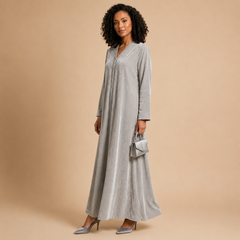 Women's Velvet Maxi Dress – Elegant Full-Length Modest Occasion Wear
