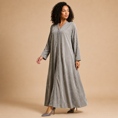 Women's Velvet Maxi Dress – Elegant Full-Length Modest Occasion Wear