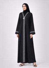 Wave Trim Classic Black Abaya