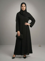 Khwabee Noir Flora Abaya With Shawl