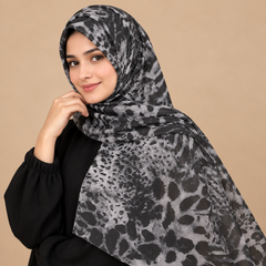 Abstract Leopard Print Hijab fabric detail
