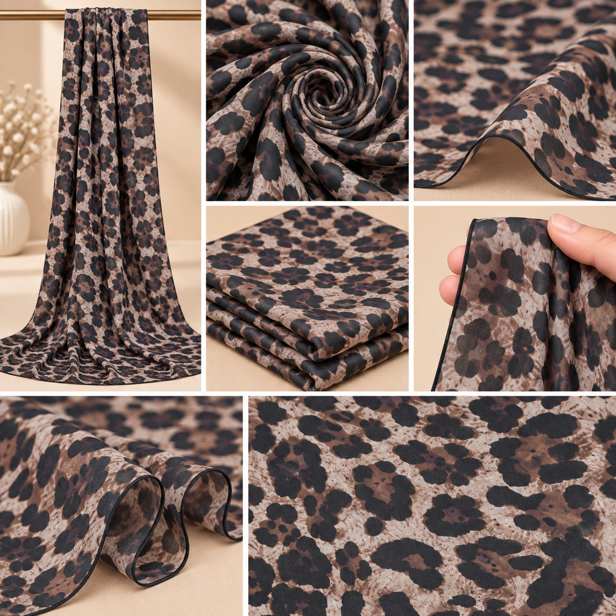 Mocha Safari Print Hijab