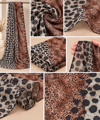Rust and Cream Leopard Print Hijab